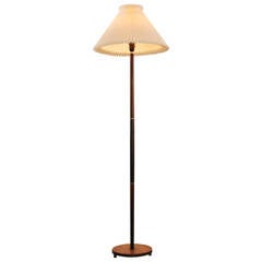 Danish Floor Lamp with Leklint Shade