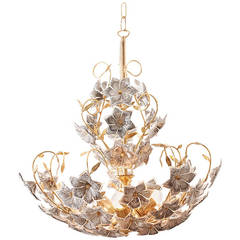 Superb Italian Chandelier with Murano Glass Flowers