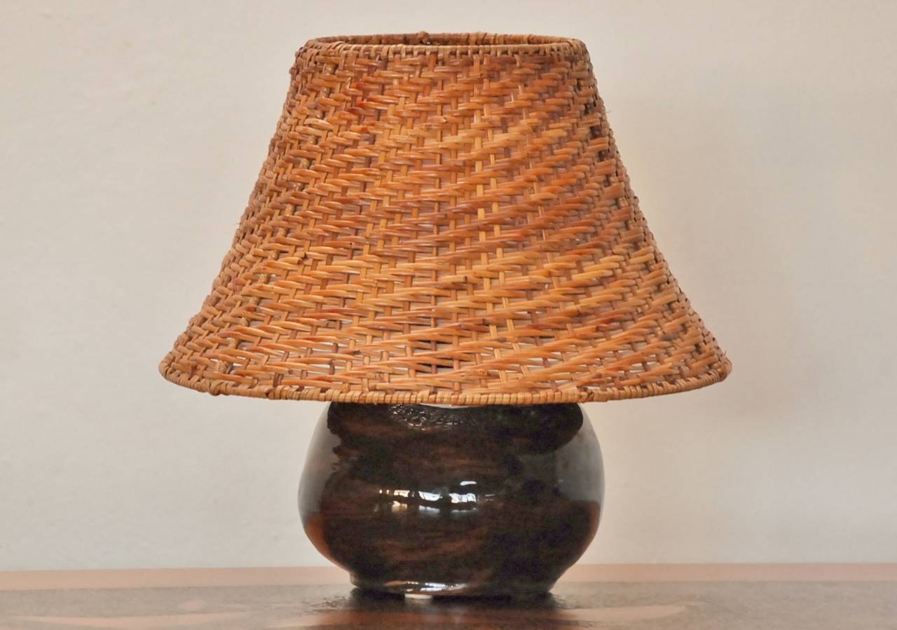 Very rare handmade lamp with adjustable shade