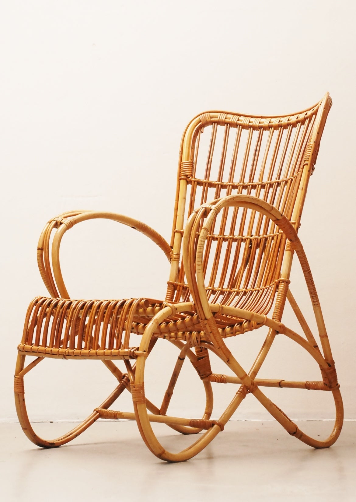 Mid-Century Modern Rohe Rattan Club Chairs For Sale