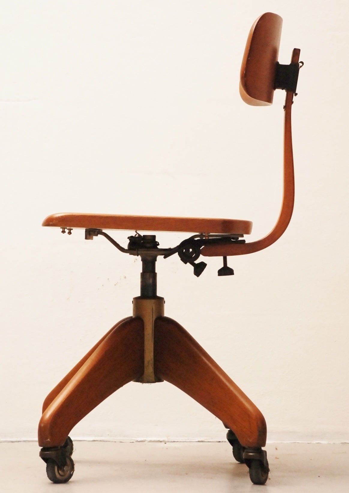 Oiled Industrial office chair For Sale