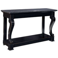 Console Table in Solid Wood with a Marble or Wood Top