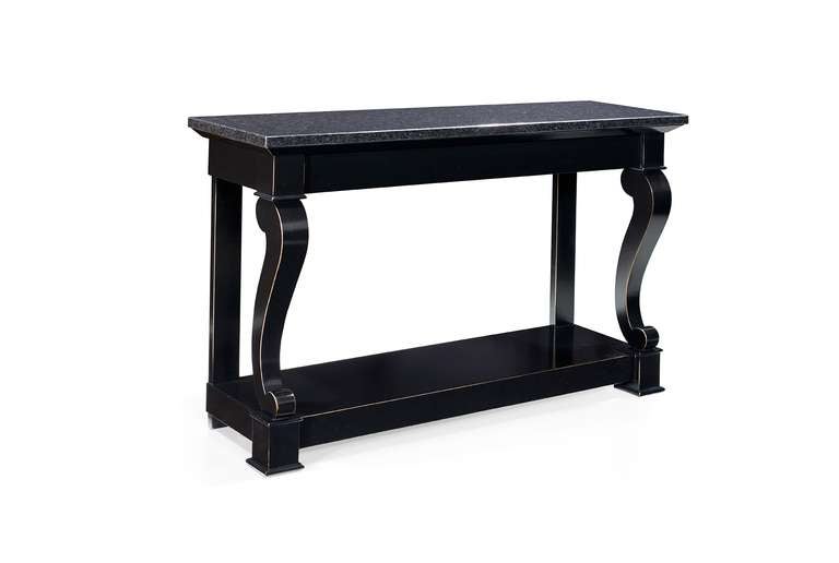 Console Table in Solid Wood with a Marble or Wood Top