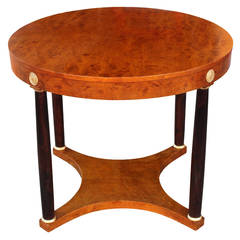 Swedish Biedermeier parcel gilt round small center table