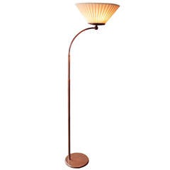 Adjustable American Art Deco Bronze Floor Lamp by Walter Von Nessen