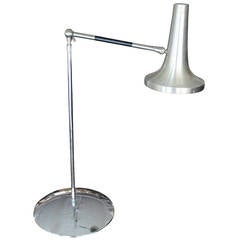 Vintage Italian Polished Nickel Adjustable Desk Lamp by Arteluce