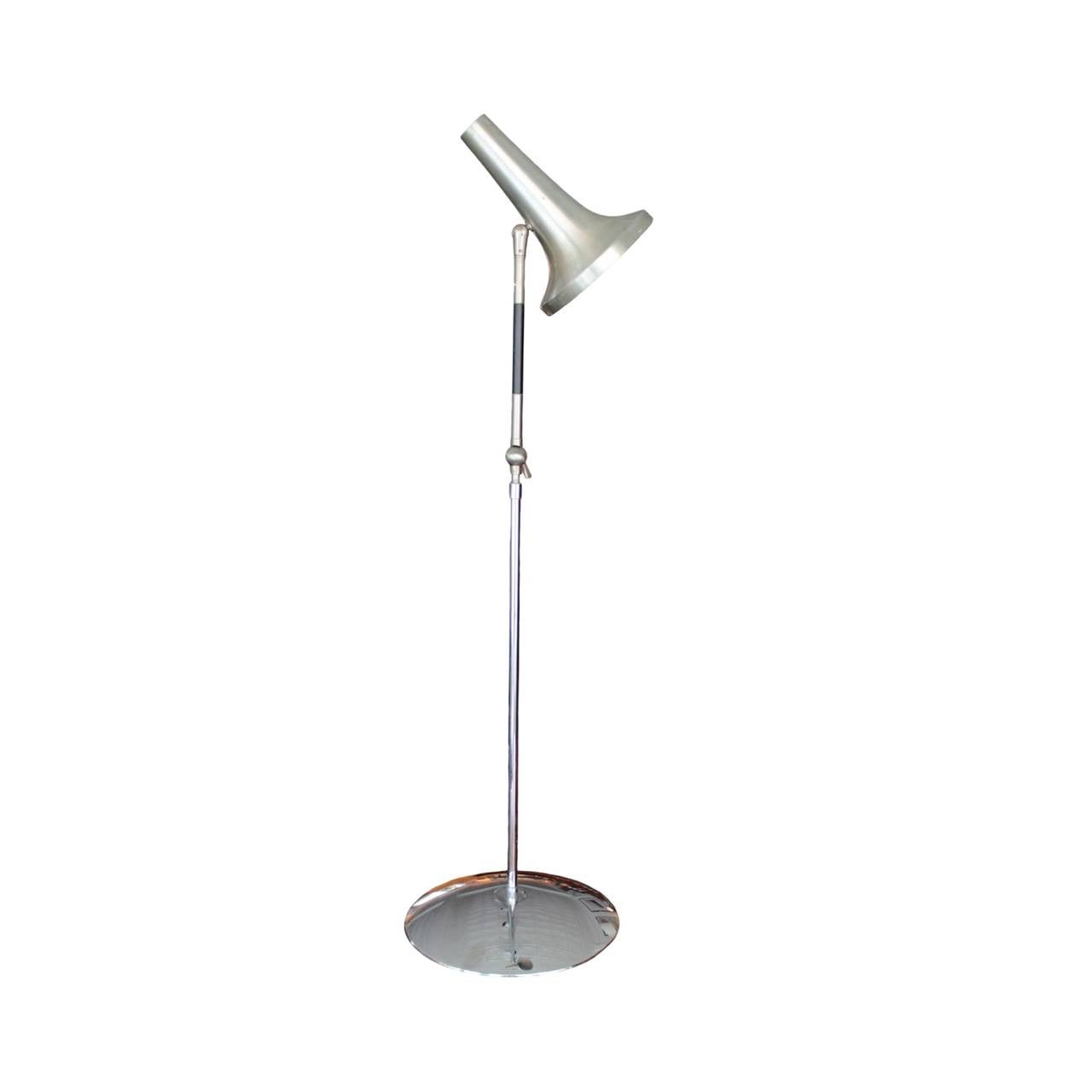 Italian Polished Nickel Adjustable Desk Lamp by Arteluce