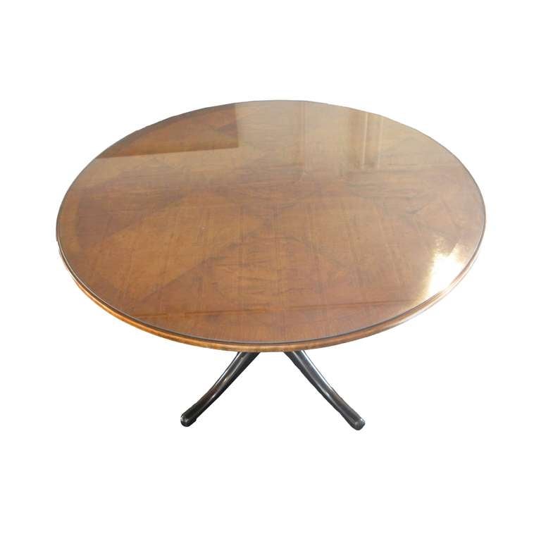 Mid-Century Modern Swedish Round Pedestal Table by John Odelberg for NK