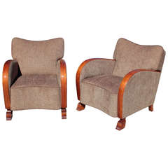 Pair of Swedish Art Deco Period Bergeres
