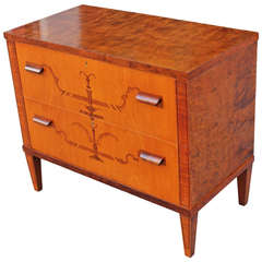 Small Swedish Art Deco period inlaid chest of drawers