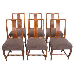 Set of Six Swedish Dining Chairs by Odelberg for Nordiska Kompaniet