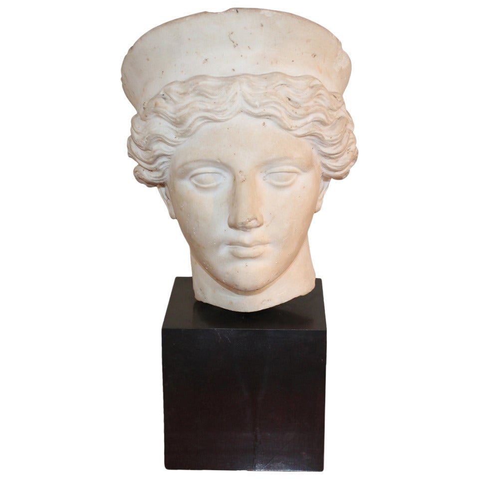 Grand Tour Italian 19th Century marble bust of Hera (or Juno), after The Antique