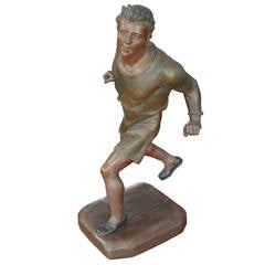 French Bronze Sculpture "Athlete" by Marcel Debut