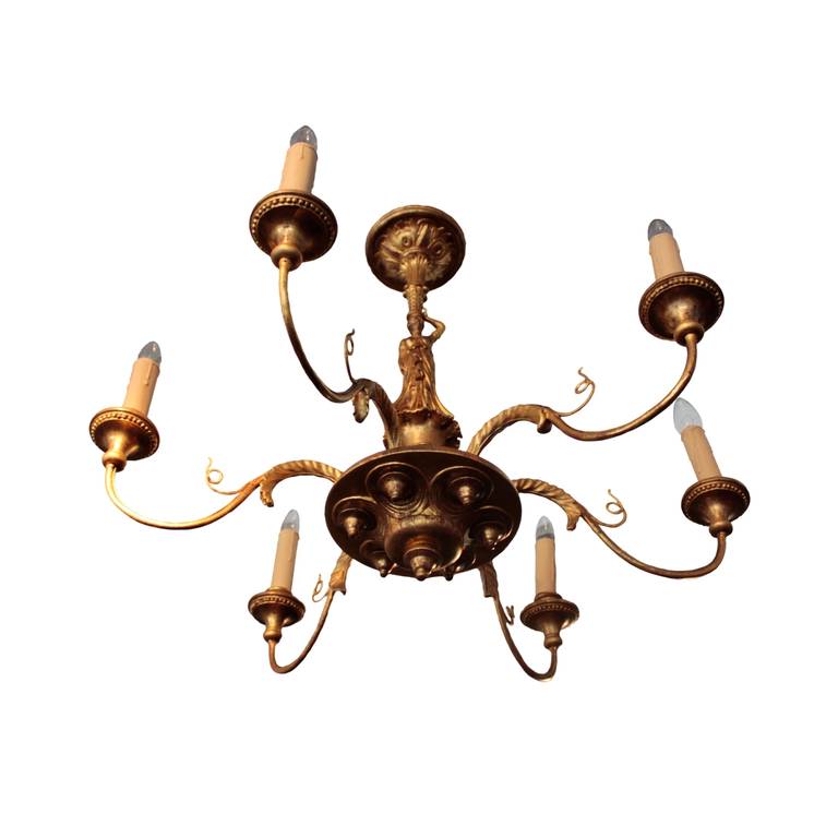 Austrian Biedermeier period giltwood chandelier