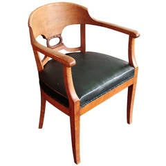 Single Swedish Karl Johan period barrel back arm chair