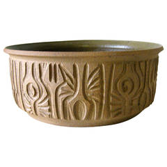 Robert Maxwell Hand-Carved Studio Pottery Bowl