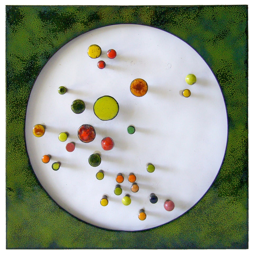 Miriam Moss California Abstract Modernist Enamel Wall Celestial Drama Sculpture