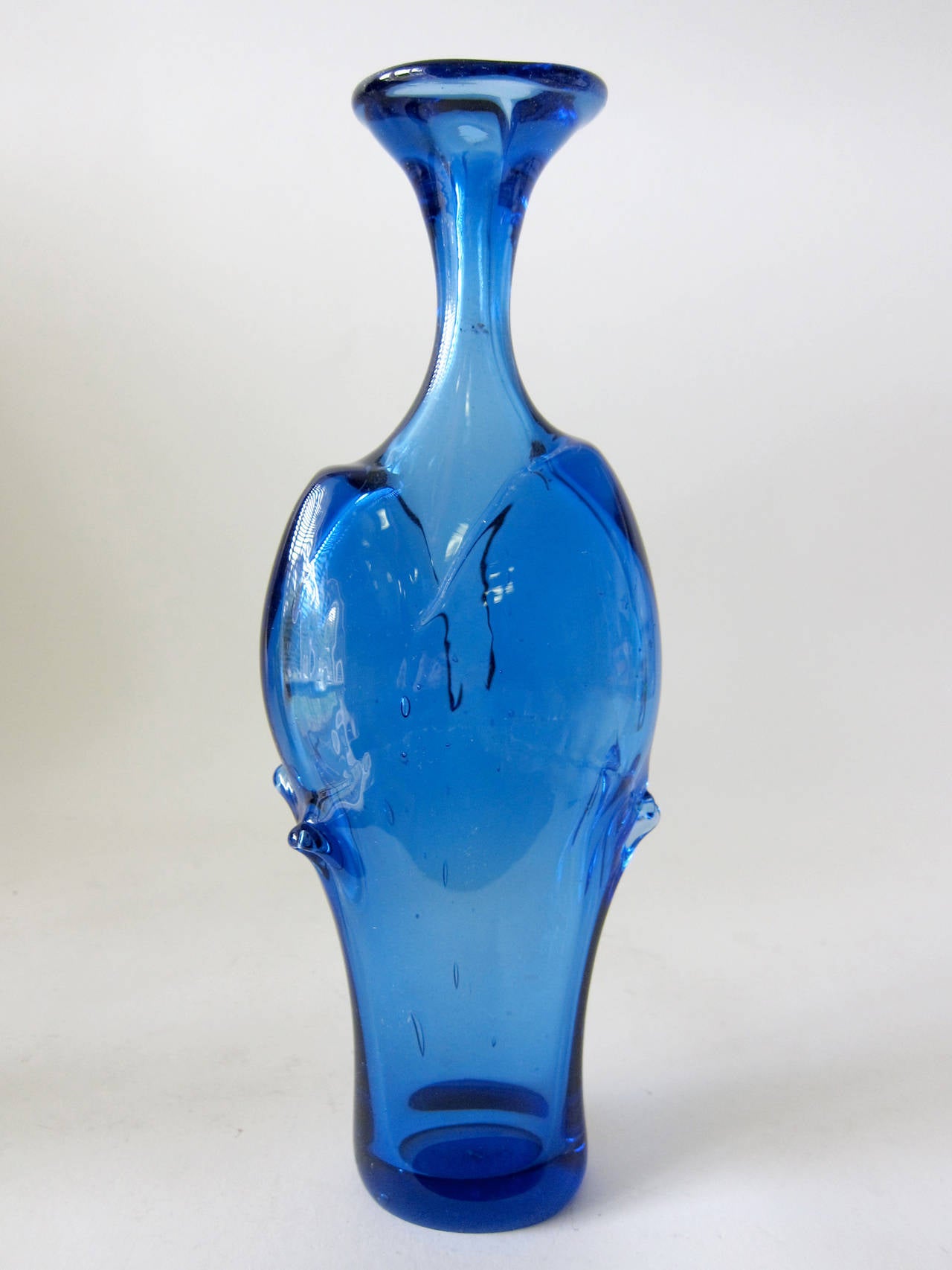 Mid-Century Modern James Wayne California Organic Modernist Cobalt Glass Vase For Sale