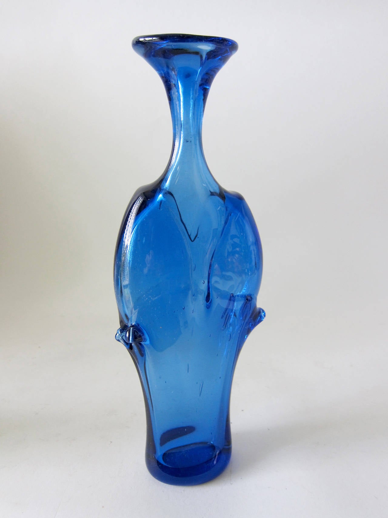 American James Wayne California Organic Modernist Cobalt Glass Vase For Sale