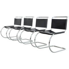 Set of Four MR10 Cantilever Chairs by L. Mies Van der Rohe for Knoll Int.