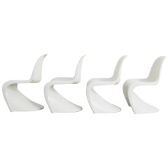 Ensemble de 4 chaises empilables S de Verner Panton pour Herman Miller, 1973