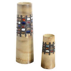 Pair of 1960s Ceramic Vases by Perignem 10