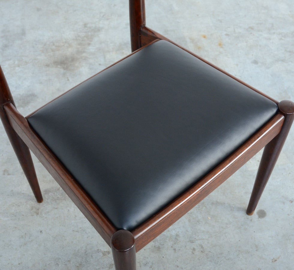 Leather Set of Six Dining Chairs by Alfred Hendrickx for Belform