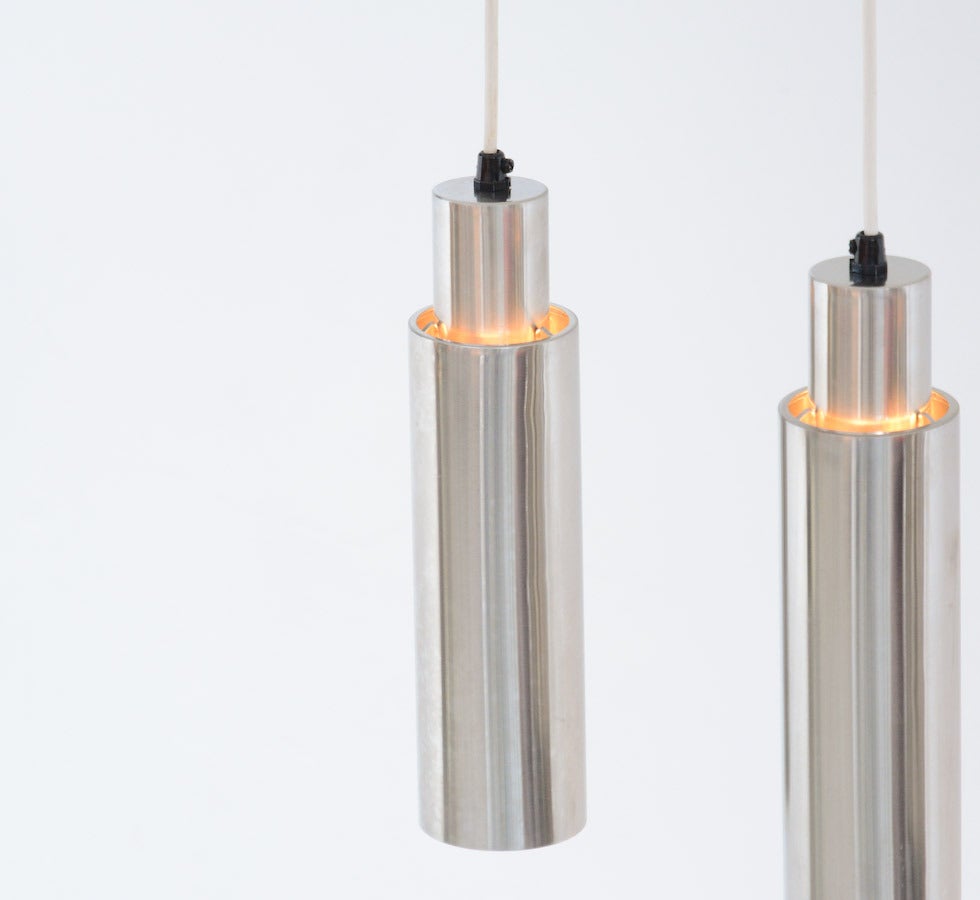 Set of Four Minimal Hanging Lamps “Cylinda” inspired by Arne Jacobsen 1