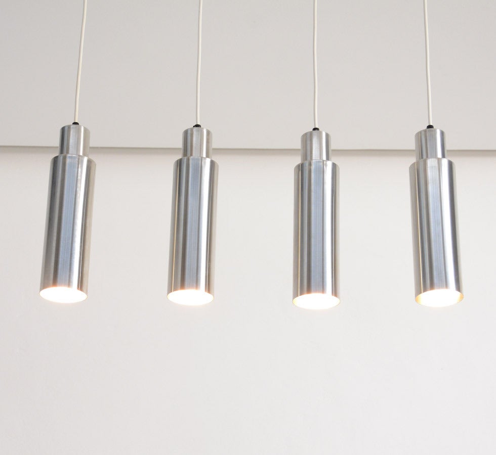 Set of Four Minimal Hanging Lamps “Cylinda�” inspired by Arne Jacobsen 2