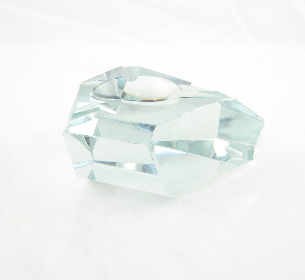 Mid-20th Century Crystal Glass Ashtray in the Manner of Max Ingrand