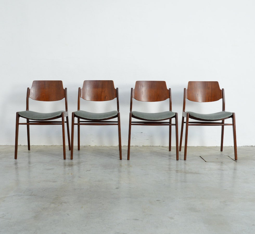 Set of Four Dining Chairs by Hartmut Lohmeyer for Wilkhahn