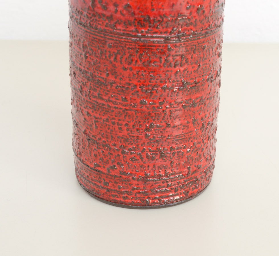 Mid-20th Century Unique 1960s Deep Red Vase by Keramar, Belgium