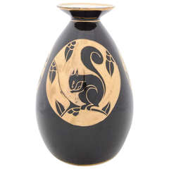 Vintage Art Deco Vase by Charles Catteau for Boch Frères Keramis