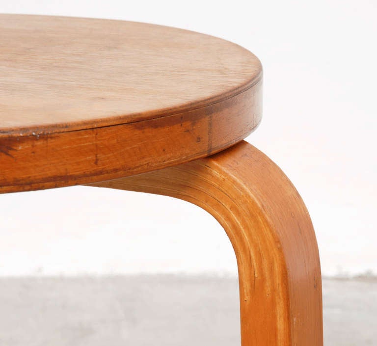 Mid-20th Century Set of 2 stools 60 by Alvar Aalto for Artek