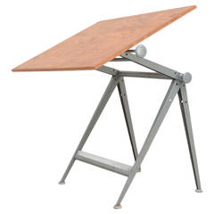 Vintage Industial Drafting Table by Friso Kramer and Wim Rietveld for Ahrend De Cirkel