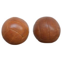 Vintage Handmade Leather Medicine Balls
