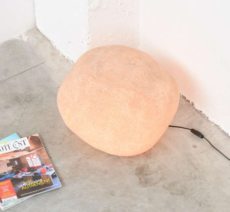 French Large Rock-Shaped Dorra Lamp by A. Cazenave