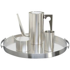 Vintage Cylinder Line Moka Set by Arne Jacobsen for Stelton