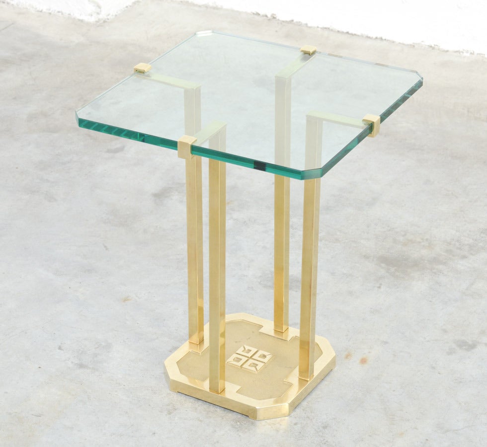 Modern Brass Side Table by Peter Ghyczy
