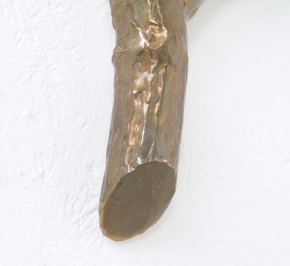 1970s Brass Wall Lamp with a Branch and Leaves 3