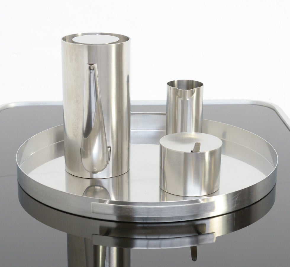 Mid-Century Modern Cylinder Line Moka Set by Arne Jacobsen for Stelton