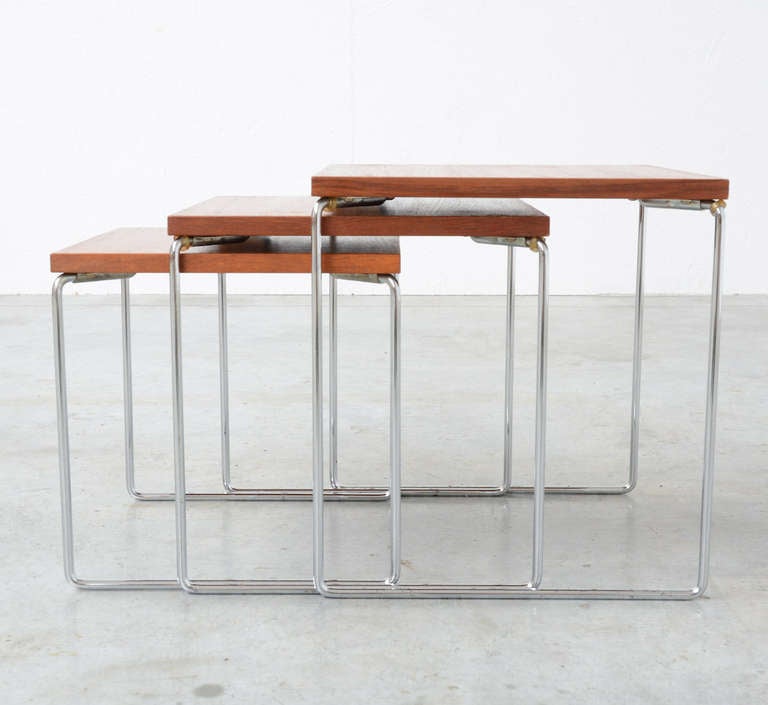 Mid-Century Modern Set of Three 1960s Nesting Tables