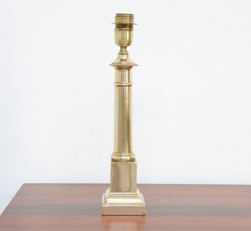 Pair of Small Brass Tuscan Column Lamps of the 1970s 1
