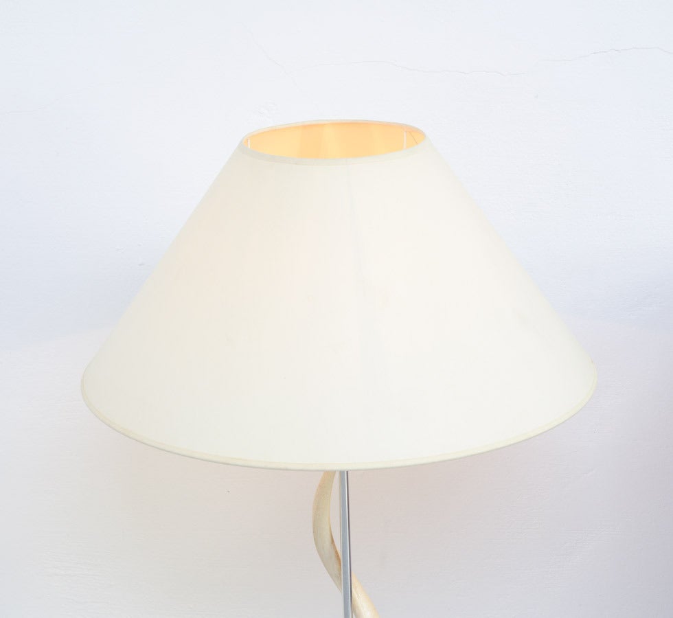 1970s Table Lamp with White Kudu Horn 4