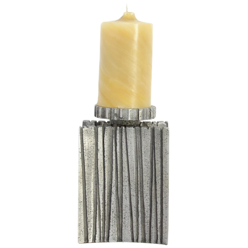 Willy Ceysens Brutalist Aluminium Candle Holder For Sale