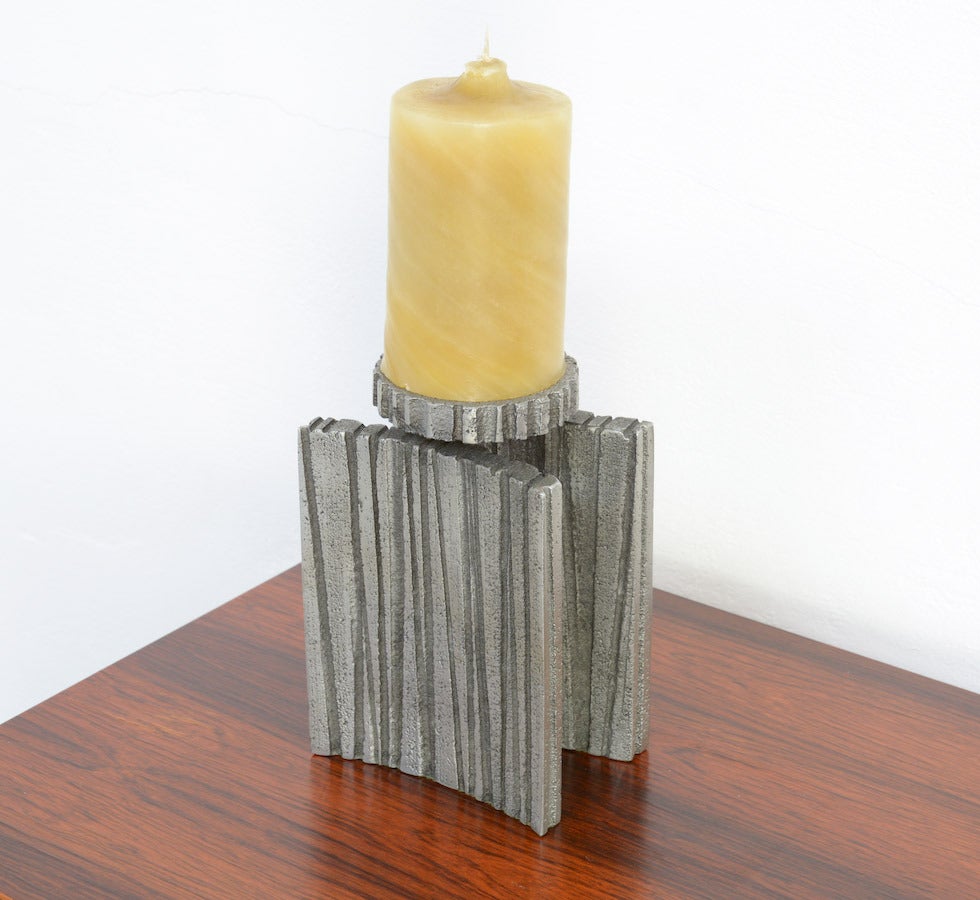 Willy Ceysens Brutalist Aluminium Candle Holder For Sale 3