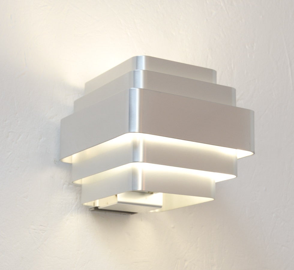 Mid-Century Modern Aluminium Wall Lamp by Jules Wabbes