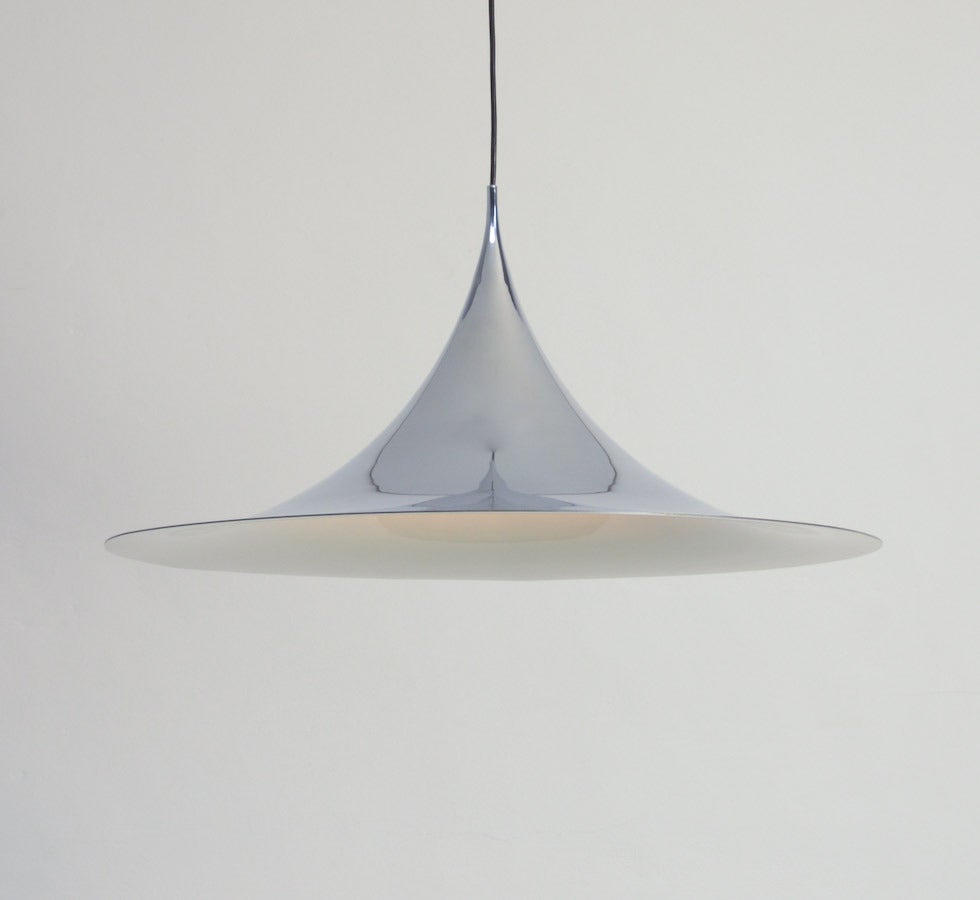 Scandinavian Modern Chrome Semi Pendant Lamp by Bonderup and Thorup for Fog & Morup