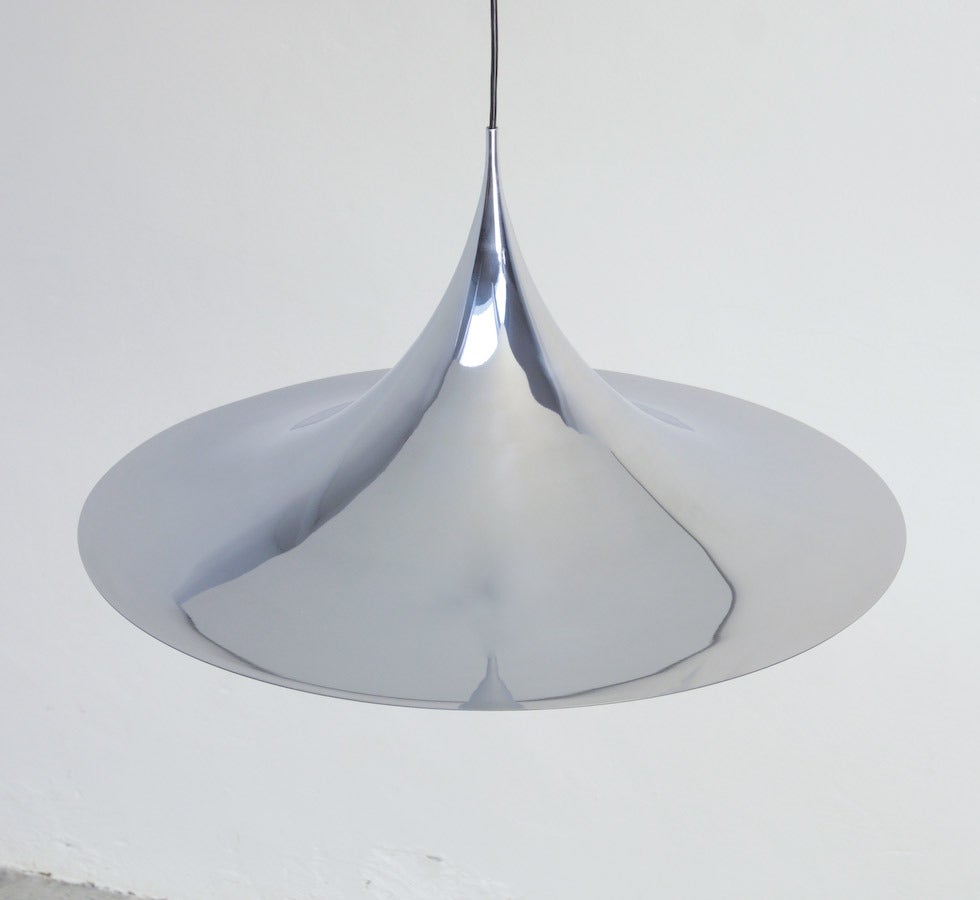 Chrome Semi Pendant Lamp by Bonderup and Thorup for Fog & Morup 1