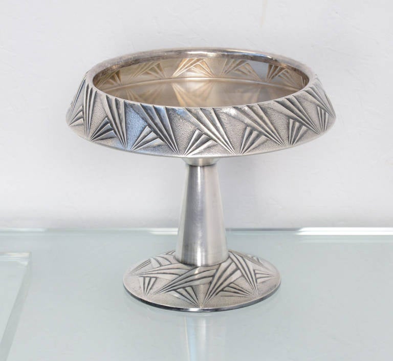 Belgian 1930s Silver Plated Art Deco Bowl